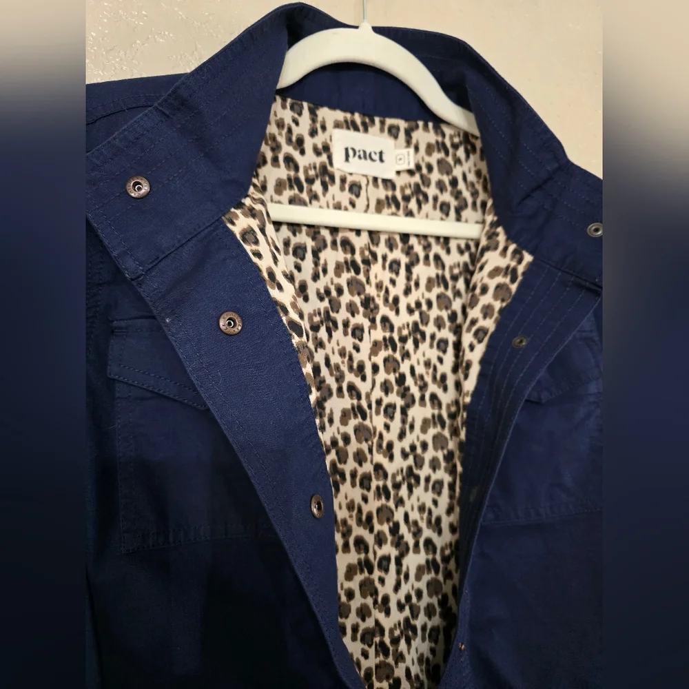 Pact Maritime Blue Organic Cotton Anorak Field Jacket - Picture 11 of 12